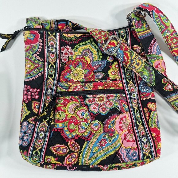 Vera Bradley Boho Multicolor Paisley Floral Purse Crossbody Shoulder Bag Mint - Picture 1 of 5